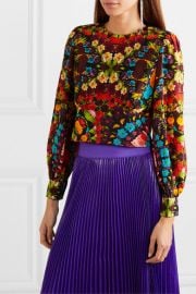 Alice   Olivia - Quilla floral-print silk-chiffon blouse at Net A Porter